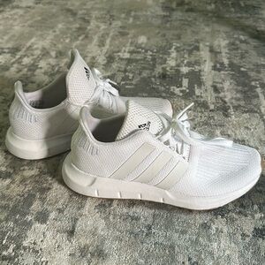 Youth White Adidas Shoes - Size 4